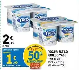 E.Leclerc Nestlé - yogur estilo griego yaos oferta