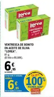 E.Leclerc Lorea - ventresca de bonito en aceite de oliva oferta