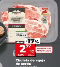 Dia Seleccion de dia - chuleta de aguja de cerdo oferta