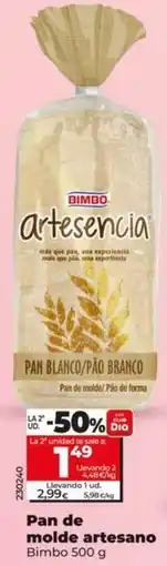 Dia Bimbo - pan de molde artesano oferta