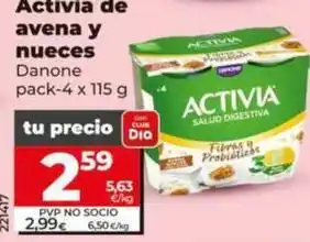 Dia Danone - activia de avena y nueces oferta