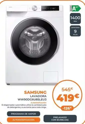SAMSUNG Lavadora ww90dg6u85leu3