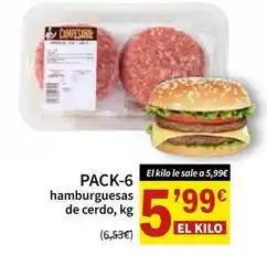 SPAR Pack-6 hamburguesas de cerdo oferta