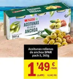 SPAR Spar - aceitunas rellenas de anchoa oferta