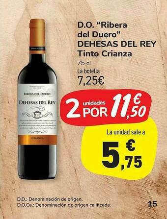 Carrefour Market D.o. Ribera Del Duero Dehesas Del Rey Tinto Crianza oferta