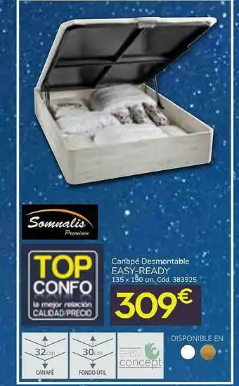 Conforama Canapé Desmontable Easy-ready Somnalis oferta