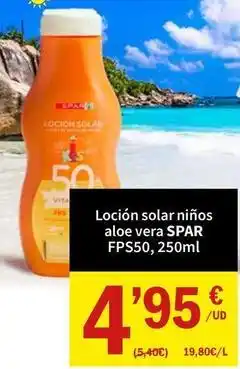 SPAR Spar - locion solar ninos aloe vera fps50 oferta
