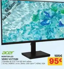 Dynos Informática Acer - monitor led vero v277gbi oferta