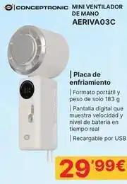Dynos Informática Conceptronic - mini ventilador de mano aeriva03c oferta
