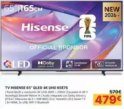 Dynos Informática Hisense - tv 65 qled 4k uhd 65e7s oferta