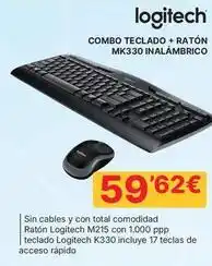 Dynos Informática Logitech - combo teclado + ratón mk330 inalámbrico oferta