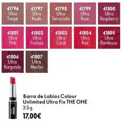 Oriflame The one - barra de labios unlimited ultra fix oferta