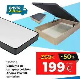Ahorro Total Conjunto de canapé y colchón ahorro 135x190 cambrian oferta