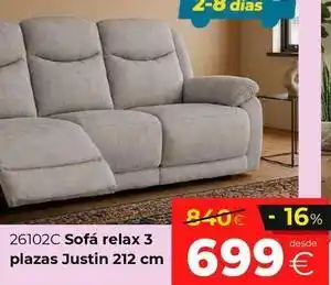 Relax - sofá 3 plazas justin