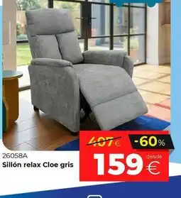 Ahorro Total Relax - sillon cloe gris oferta