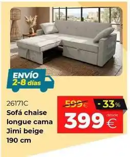 Ahorro Total Gimi - sofa chaise longue cama beige oferta