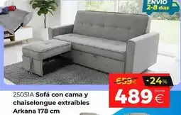 Ahorro Total Sofá con cama y chaiselongue extraibles oferta