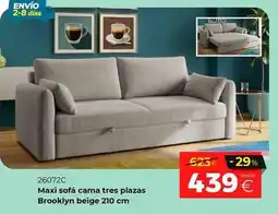 Ahorro Total Tres - maxi sofa cama plazas brooklyn beige 210 cm oferta
