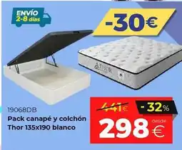Ahorro Total Thor - pack canapé y colchon blanco oferta