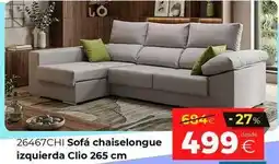 Ahorro Total Sofá chaiselongue izquierda clio 265 cm oferta