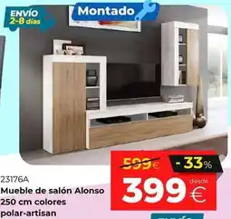 Ahorro Total Mueble de salón alonso 250 cm colores polar-artisan oferta