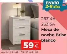 Ahorro Total Brise - mesa de noche blanco oferta