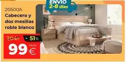 Ahorro Total Blanco - cabecero y dos mesillas roble oferta
