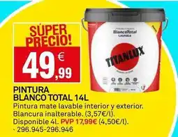 Bricoking Blanco - pintura total 14l oferta