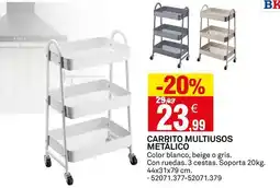 Bricoking Blanco - carrito multiusos metalico oferta