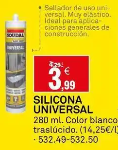 Bricoking Soudal - silicona universal oferta