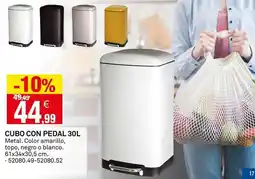 Bricoking Blanco - cubo con pedal 30l oferta