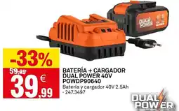 Bricoking Bateria + cargador dual power 40v powdp90640 oferta