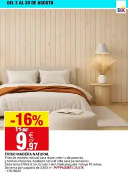 Bricoking Paredes - friso madera natural oferta