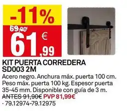 Bricoking Kit puerta corredera sd003 2m oferta