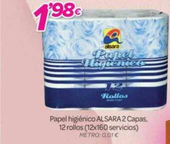 Alsara Supermercados Papel Higiénico Alsara 2 Capas 12 Rollos oferta