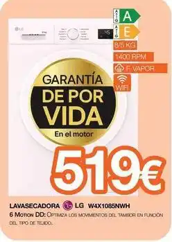 Expert Lg - lavasecadora w4x1085nwh oferta