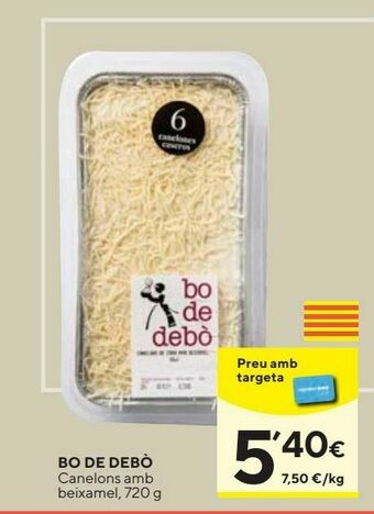 Caprabo Canelones bo de debò oferta