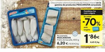 Caprabo Filetes de bacalao pescanova oferta