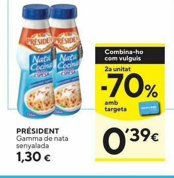 Caprabo Nata para cocinar président oferta