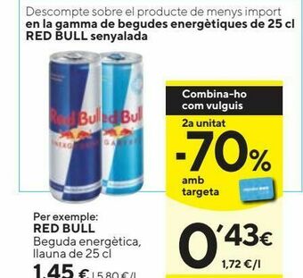 Caprabo Bebida energética red bull oferta