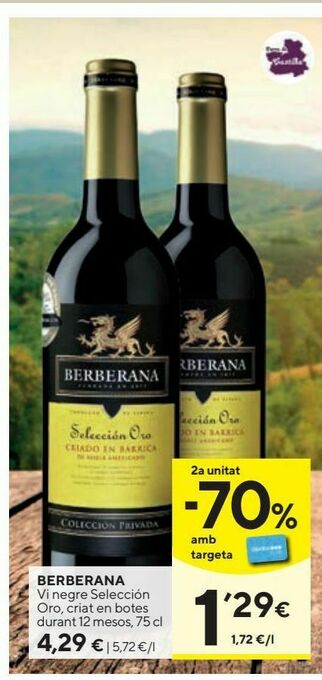Caprabo Vino tinto berberana oferta