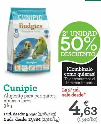 TiendAnimal Cunipic alimento para periquitos ninfas o loros oferta