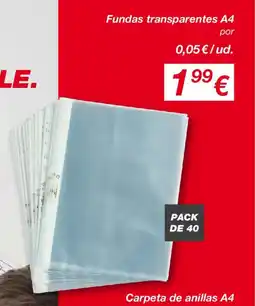 KIK Fundas transparentes A4 oferta