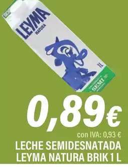 Cash Ifa LEYMA Leche semidesnatada natura brik oferta