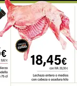 Cash Ifa Lechazo entero o medios con cabeza o asadura oferta