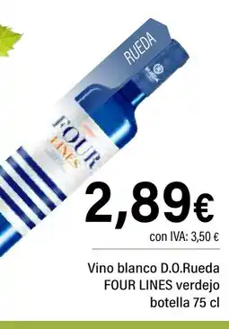 Cash Ifa FOUR LINES Vino blanco D.O.Rueda verdejo botella oferta