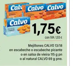 Cash Ifa CALVO Mejillones en escabeche o escabeche picante o en salsa de vieira o al natural oferta