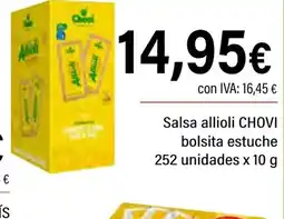 Cash Ifa CHOVI Salsa allioli bolsita bolsita estuche oferta