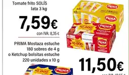 Cash Ifa PRIMA Mostaza estuche 180 sabores de o Ketchup bolsitas estuche oferta