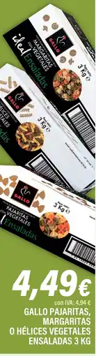 Cash Ifa Gallo pajaritas, margaritas o hélices vegetales ensaladas oferta
